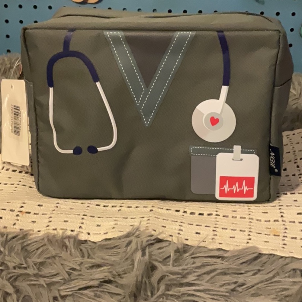 NWT grey nurse cosmetic case